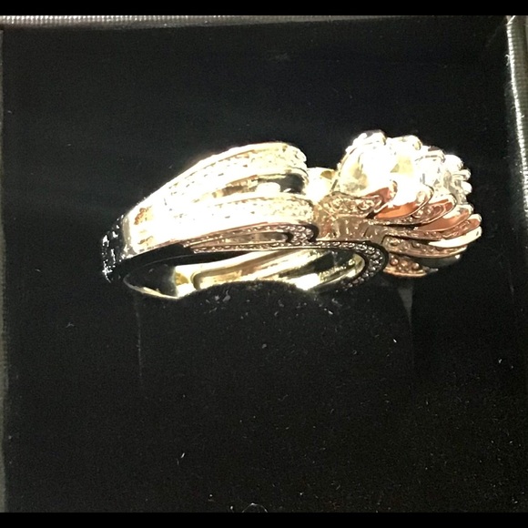 Ring 925 stamped with 5 large white stones NEW sets up high 6.5 /7 on - Picture 8 of 13